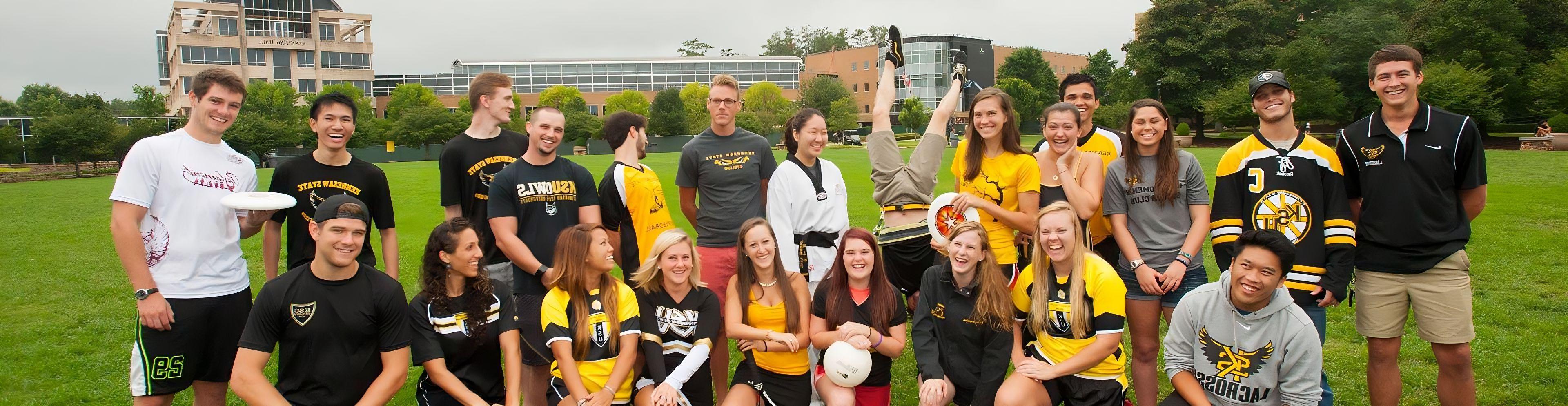 group of ksu students posing together in sports gear